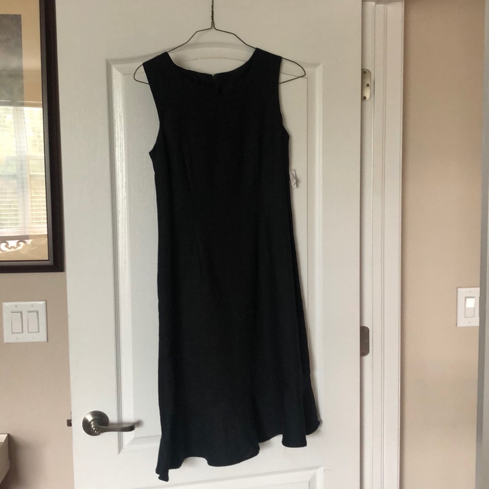 Black linen dress